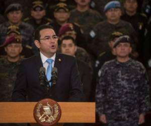 Jimmy Morales en conferencia de prensa. Foto: AP