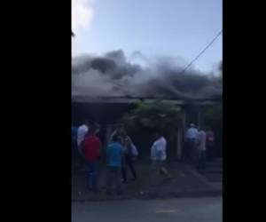 Captura de pantalla del video en el que se muestra el incendio donde murieron dos menores en SPS.