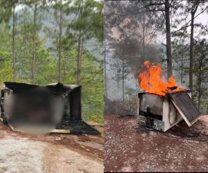 El Cuerpo de Bomberos atendió una alerta de incendio en la aldea El Cimarrón, sin imaginar que lo que encontrarían serían tres cuerpos carbonizados.