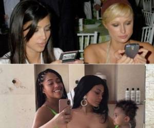 En esta composición se muestran arriba, Kim Kardashian y Paris Hilton, en la parte inferior, Jordyn Woods y Kylie Jenner.