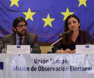 Marisa Matias, jefa de la MOE-UE, mantiene reuniones en Honduras.