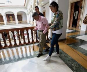 El general retirado venezolano Angel Omar Vivas es visto en el Ministerio de Relaciones Exteriores en Caracas después de ser liberado por el gobierno el 1 de junio de 2018.