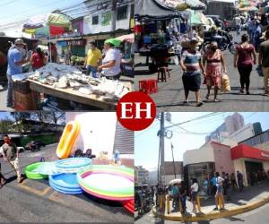 Este viernes 10 de abril, los hondureños cuya terminación de la cédula de identidad son los dígitos 9 y 0 llegaron hasta los diferentes puntos de venta de la ciudad capital para lograr abastecerse de alimentos.La restricción de circulación a nivel nacional obedece a acciones tomadas por el gobierno para contrarrestar la expansión del Covid-19 en el país. Fotos Johny Magallanes| EL HERALDO