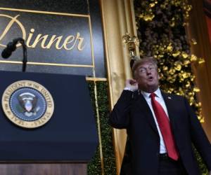 El presidente Donald Trump llega para hablar en la cena anual de primavera del Comité del Congreso Nacional Republicano en Washington, el 2 de abril de 2019. (Foto de AP / Susan Walsh).