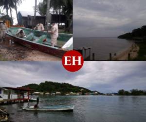 Elementos del Cuerpo de Bomberos de Honduras monitorean varios departamentos del país que están bajo alerta tras la inminente llegada de la tormenta tropical Nana, ciclón que en las próximas horas podría convertirse en huracán de categoría 1. Fotos: Twitter Cuerpo de Bomberos de Honduras.