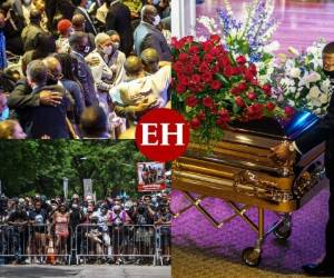 En un ambiente de protestas, tristeza, dolor e indignación familiares, amigos y defensores de la igualdad despidieron a George Floyd tras ser asesinado por un policía el pasado 25 de mayo. Fotos: AFP/AP