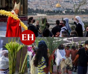 Todos los actos de la Semana Santa de este año tendrán un desarrollo atípico, como sucedió en 2020 en pleno auge del covid-19, pero el fervor cristiano se mantiene en todo el mundo. Fotos: AP/AFP.