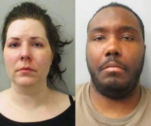 Ashley Elizabeth Catron y Frederick Anthony Fink, la pareja que permanece en prisión por la muerte de uno de sus hijos por desnutrición. Foto: Agencia AP.