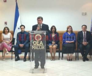 Luis Guimarães, vocero de la Maccih, en una conferencia de prensa en marzo pasado para anunciar un investigación contra 10 hondureños invoolucrados en un caso de corrupción de Patuca II. Foto: Archivo EL HERALDO.