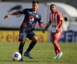Acciones del partido entre Motagua y el Vida. Foto: David Romero.
