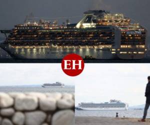 Al menos diez pasajeros de un crucero que las autoridades japonesas han puesto en cuarentena están infectados por el nuevo coronavirus, anunció este miércoles la televisión NHK citando al ministerio de Salud japonés. Fotos: AFP