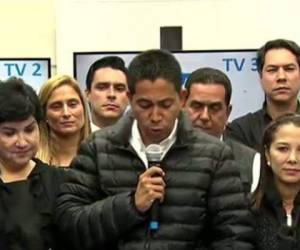 Ricardo Sánchez en conferencia de prensa del Partido Nacional.