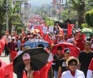 La marcha se realiza en parapelo al desfile de Independencia patria este 15 de septiembre. (Foto: El Heraldo Honduras, Noticias de Honduras)
