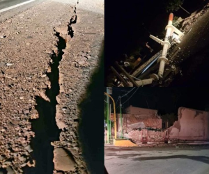 El movimiento telúrico dejó daños y al menos tres personas con lesiones y muchas con nerviosismo. Fotos: Twitter.