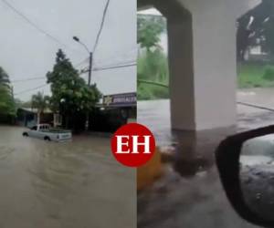 Las calles comenzaron a inundarse desde tempranas horas de este lunes. Foto: Captura de videos.