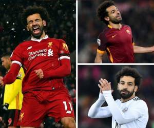 Mohamed Sala, delantero egipcio del Liverpool, figura con su país y exestrella de la Roma de Italia.