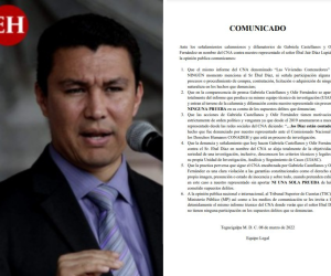 Los abogados calificaron como “calumnia y difamación” las expresiones emitidas por Gabriela Castellanos y Odir Fernández en su denuncia contra Díaz.