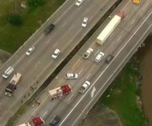 El accidente se registró en la autopista interestatal 10 en el área de Crosby en Houston. Foto: Cortesía Telemundo