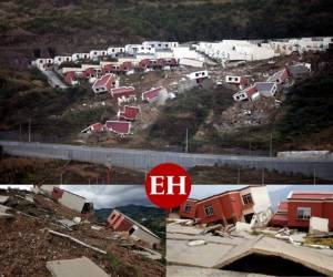 Cerca de siete años han pasado desde que las primeras casas en el proyecto habitacional Ciudad del Ángel comenzaron a derrumbarse debido a los deslizamientos de tierra que se registraron en la zona en 2013. Estas son las imágenes de la zona que fue declarada como inhabitable debido a una falla geológica. Fotos: Marvin Salgado | Efraín Salgado | Archivo EL HERALDO.