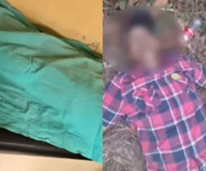 Imágenes de los cuerpos encontrados de ambas víctimas en diferentes sectores.