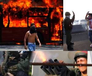 Varios vehículos incendiados, bombas lacrimógenas y la unión de fuerzas entre el pueblo opositor y militares desertores al régimen Maduro en jornada de protestas este martes. (Foto: Agencias )