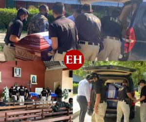 Los cuerpos de los oficiales fueron llevados inicialmente a la capilla de la 105 Brigada donde se les realizó honras fúnebres.