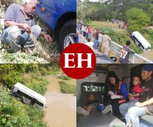 Unas seis personas salieron lesionadas luego de que un bus rapidito se precipitara a la ribera del río San José, a la altura de Loarque, Comayagüela, capital de Honduras. Foto: Estalin Irías/EL HERALDO.
