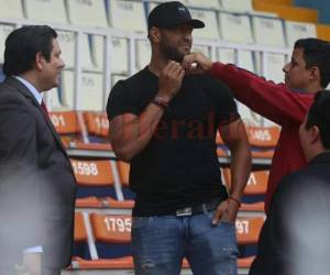 El defensor hondureño estuvo este día en el estadio Nacional en el partido de semifinal entre Olimpia-Motagua.