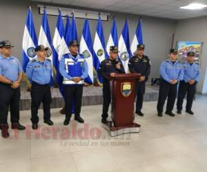 Los altos mandos de la Policía Nacional realizaron una conferencia de prensa.