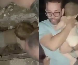 Rescatan a bebé con vida tras colapso por terremotos de 7.2 y 7.5 en Venezuela.
