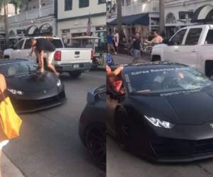 El vídeo muestra lo que le ocurrió a un Lamborghini luego que su dueño se subiera encima para tomarse una foto.