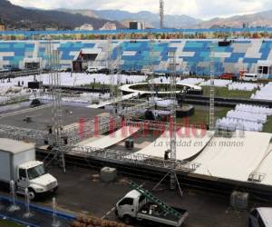 Faltan pocos detalles para que el Estadio Nacional quede listo para el evento. Foto: Efraín Salgado | EL HERALDO.