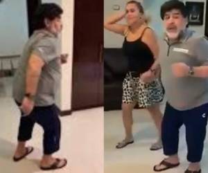 Maradona y su expareja bailaban 'bombón asesino', del grupo argentino Los Palmeras.