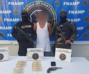 Alias 'El Pillín' fue detenido por miembros de la Fuerza Nacional Antimaras y Pandillas (Fnamp). Fotos Twitter