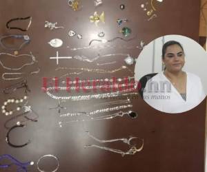 En el lote de joyas se pueden observar alhajas de oro y plata que son propiedad de Rosa de Lobo.