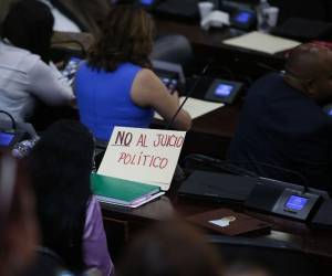 Con consignas como “No es juicio, es persecución”, “Si quieren destitución, tendrán insurrección” e “Insurrección legislativa”, diputados del partido Partido Libertad y Refundación (Libre) se manifestaron antes del inicio de la sesión del Congreso Nacional, en la que se prevé abordar denuncias de juicio político contra altos funcionarios del Estado.