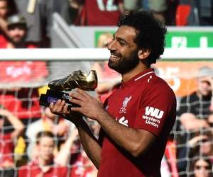 Salah sacó una diferencia de dos goles al delantero del Tottemham, Harry Kane, que terminó la temporada con 30 dianas. Foto:AFP