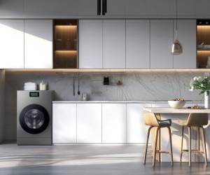 La Bespoke iA de Samsung tiene funciones como AI Wash ajustan automáticamente el ciclo según el peso y el nivel de suciedad.