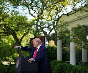 El presidente de los Estados Unidos, Donald Trump, habla durante una conferencia de prensa sobre el nuevo coronavirus, COVID-19.