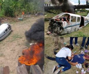 Autoridades del Aeropuerto Ramón Villeda Morales, el Cuerpo de Bomberos de Honduras, Copeco y Cruz Roja Hondureña, desarrollaron este miércoles un simulacro de accidente aéreo. Fotos cortesía Twitter @@hn_spotters
