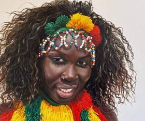 “La chica de Senegal”, 2020. Esta obra casi linda con el fotorrealismo, su calidad técnica es inobjetable, pero tiene la virtud de ir hacia una búsqueda social, antropológica.