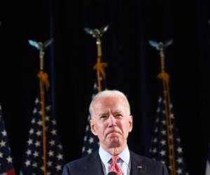 El ex vicepresidente y candidato presidencial demócrata de los Estados Unidos, Joe Biden, habla sobre COVID-19, conocido como el Coronavirus, durante un evento de prensa en Wilmington, Delaware. Foto: Agencia AFP.