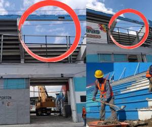 El Estadio Nacional Chelato Uclés de Tegucigalpa está siendo remodelado en su sector de Sol Centro y sus graderías están siendo desmontadas.