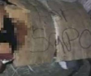 “Por sapo” es lo que se lee en un rótulo que quedó encima del cuerpo.