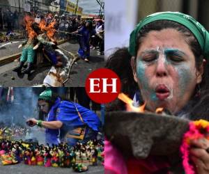 Este lunes 25 de noviembre se conmemora el Día Internacional de la Eliminación de la Violencia contra la Mujer. Las hondureñas decidieron salir a las calles para manifestarse a favor de esta lucha. Fotos: AFP.