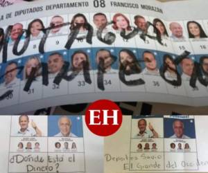 Las redes sociales se llenaron de la papeletas que fueron usadas por los hondureños para mostrar su indignación. Fotos: Cortesía redes sociales.