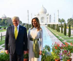 Donald y Melania Trump durante su visita oficial en India.