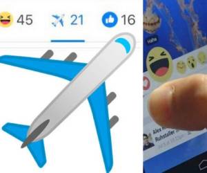 Facebook agregó este día un emoji de un avión, que se suma a las reacciones de me gusta, me enfada, me entristece, me asombra, me encanta y me divierte. Foto captura