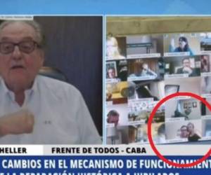 Captura de video de la sesión en la que el diputado realizó actos indecorosos.