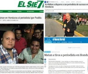Medios internacionales destacan el crimen contra el periodista hondureño Igor Padilla (Sucesos de Honduras / EL HERALDO Honduras / Violencia en Honduras)